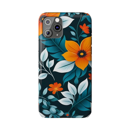 White Flower Slim Phone Case