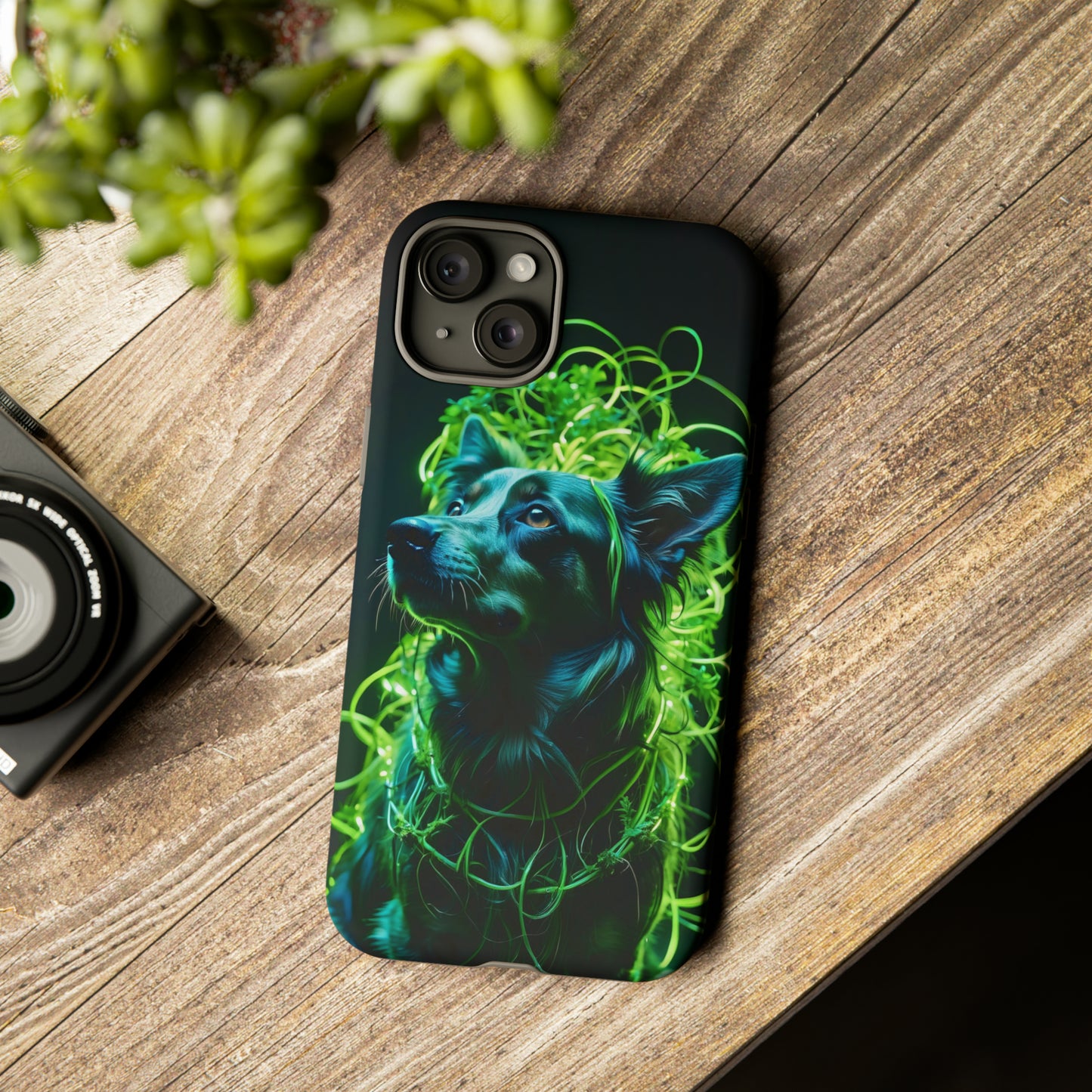 Green Neon Dog Tough Case