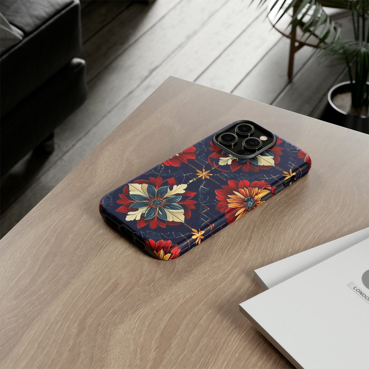 Red  flower Design Pattern Tough Case