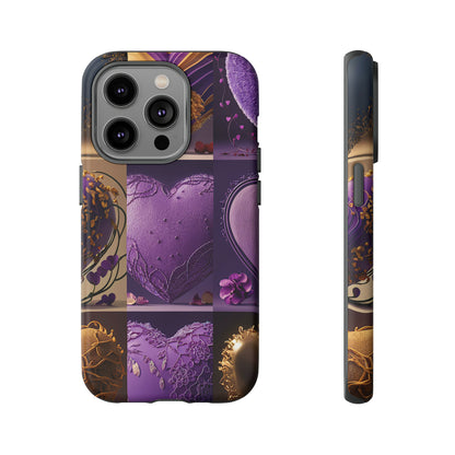 Violet Heart Design Pattern Tough Case