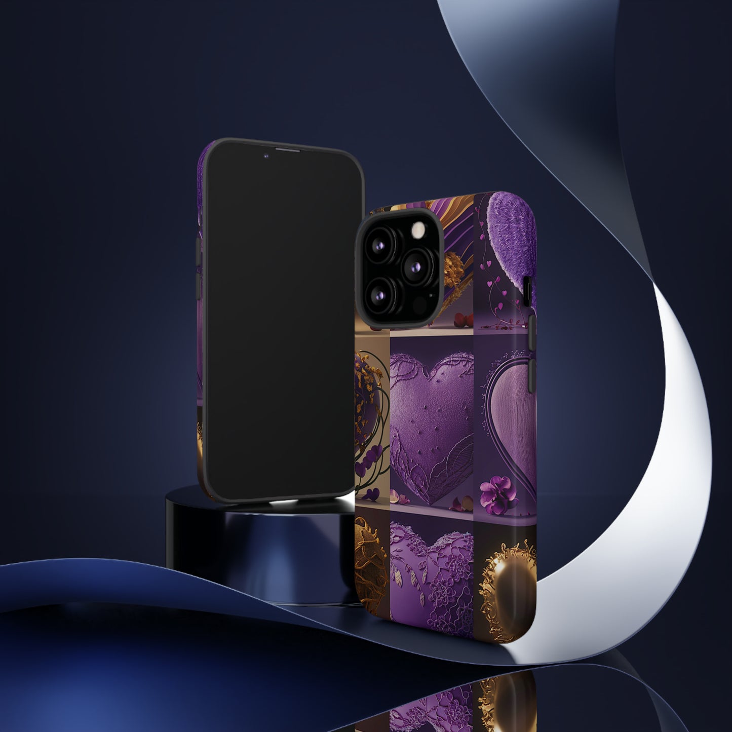 Violet Heart Design Pattern Tough Case