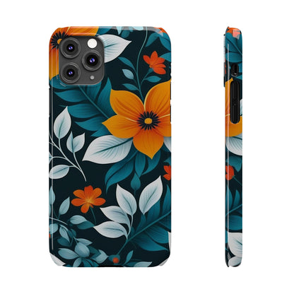 White Flower Slim Phone Case