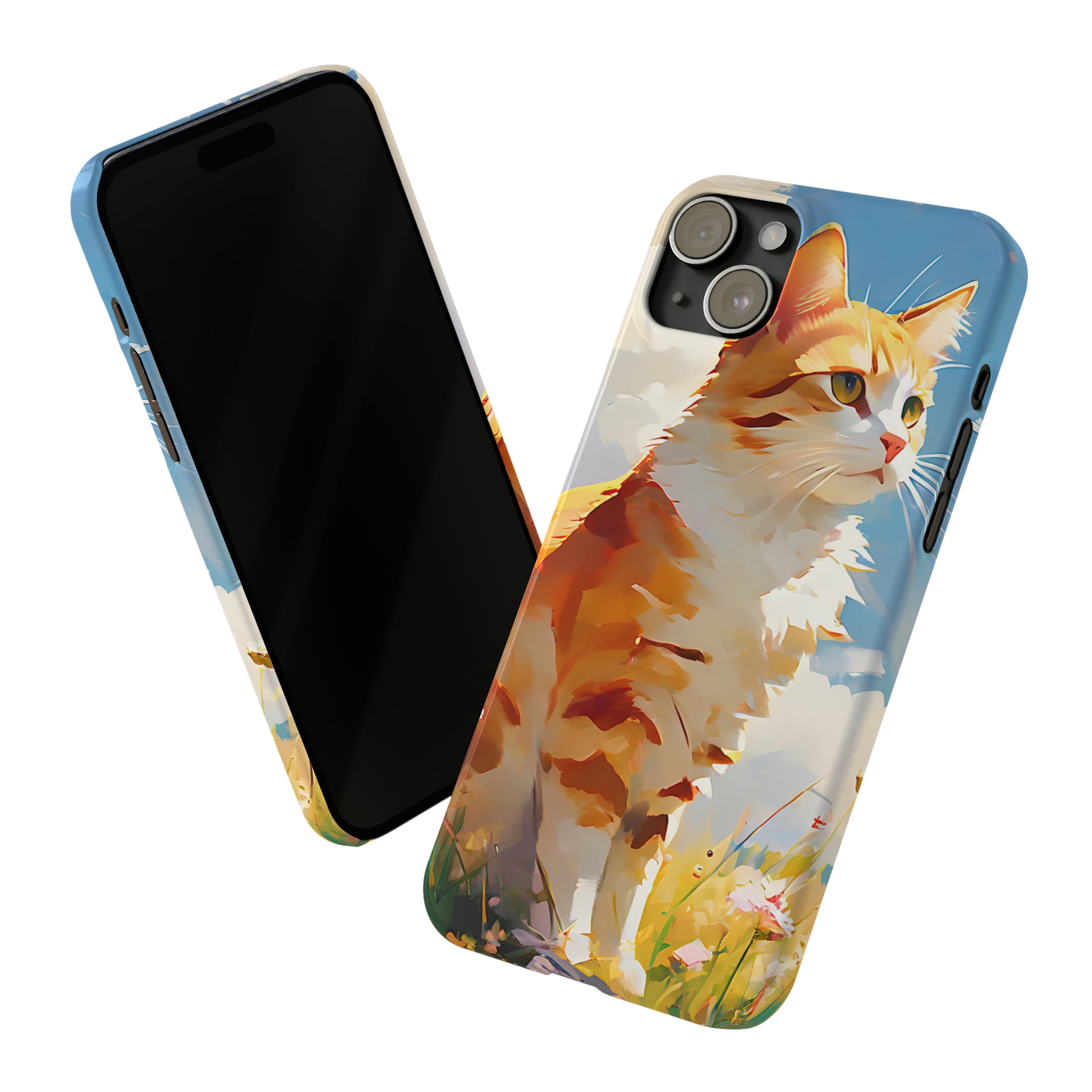 Cat Acrylic Painting Slim Phone Case - Colorwink