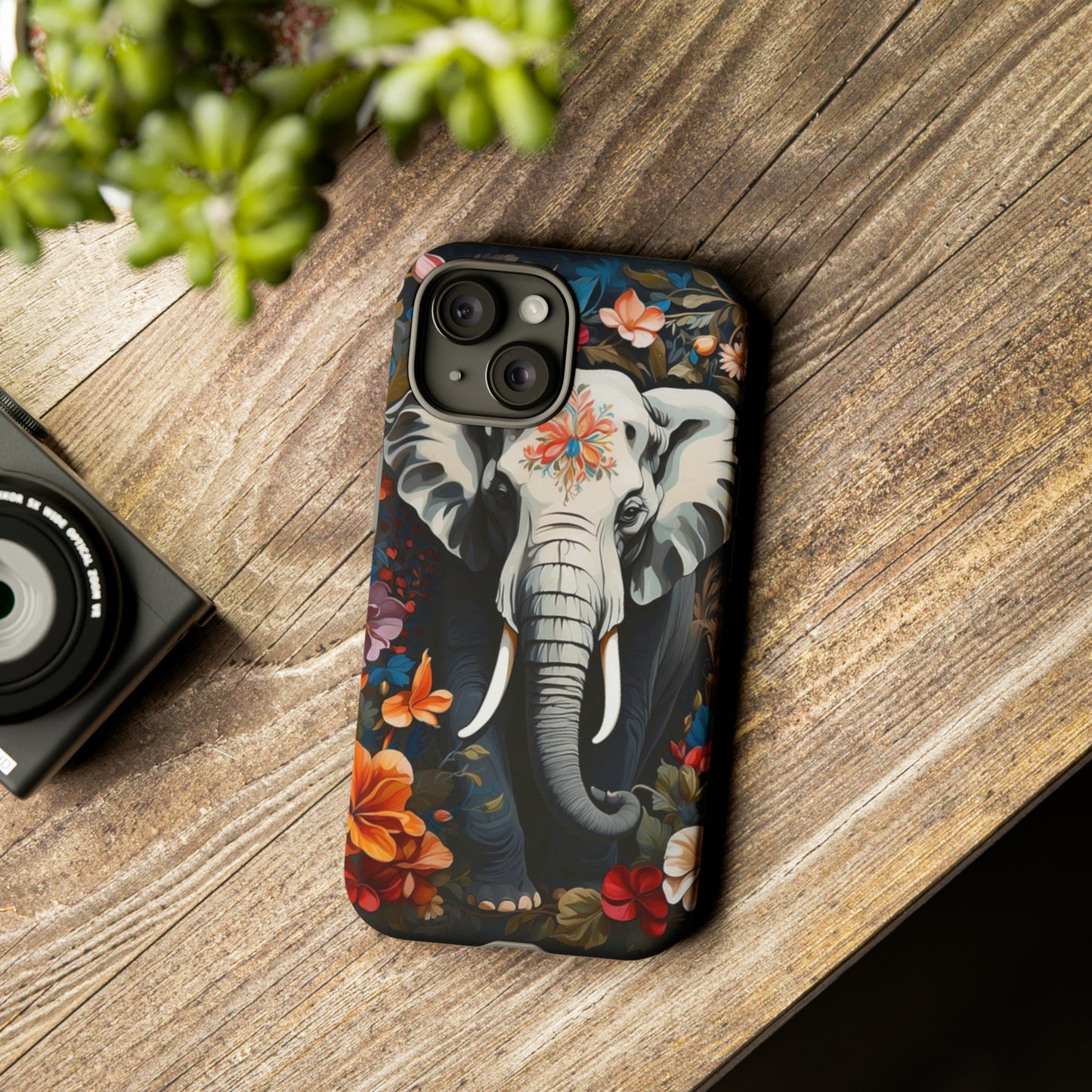 Elephant Face Flower Art  Tough Case