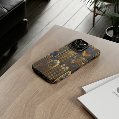 Golden Grid Art Design Pattern Tough Case