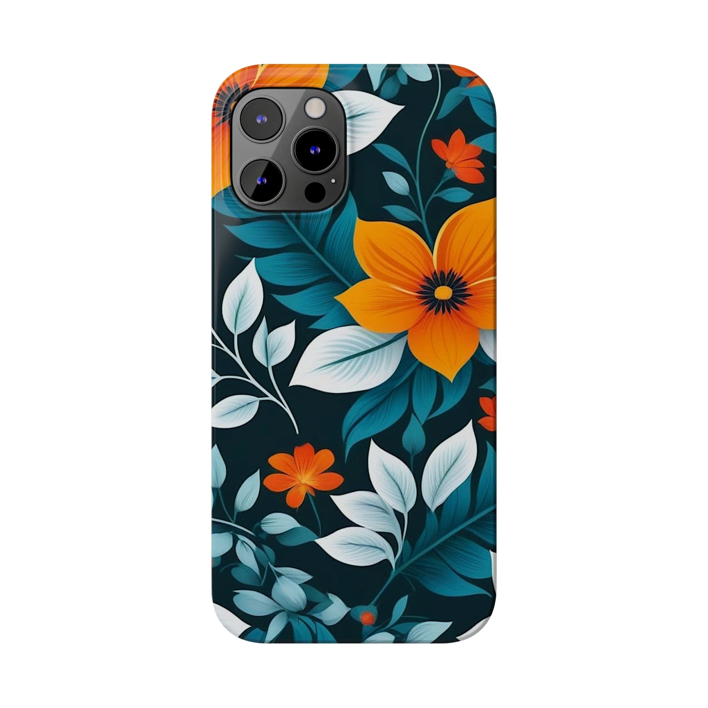 White Flower Slim Phone Case