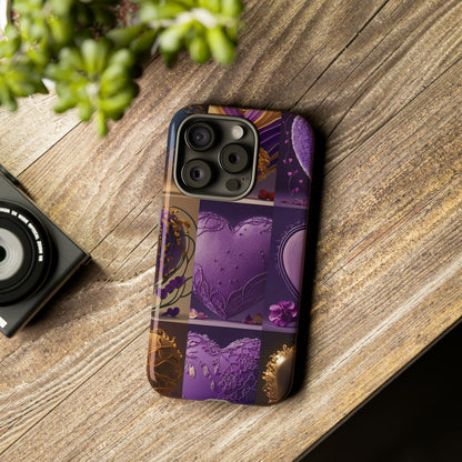 Violet Heart Design Pattern Tough Case