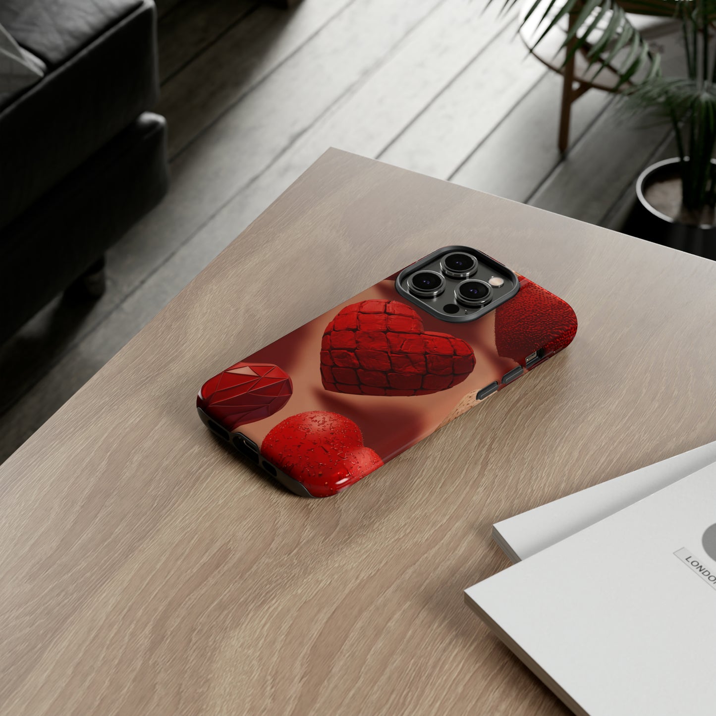 Red Heart Design Pattern Tough Case