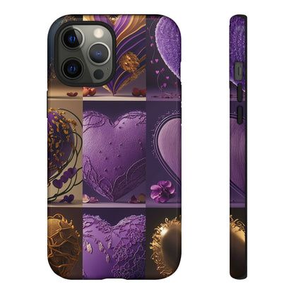 Violet Heart Design Pattern Tough Case