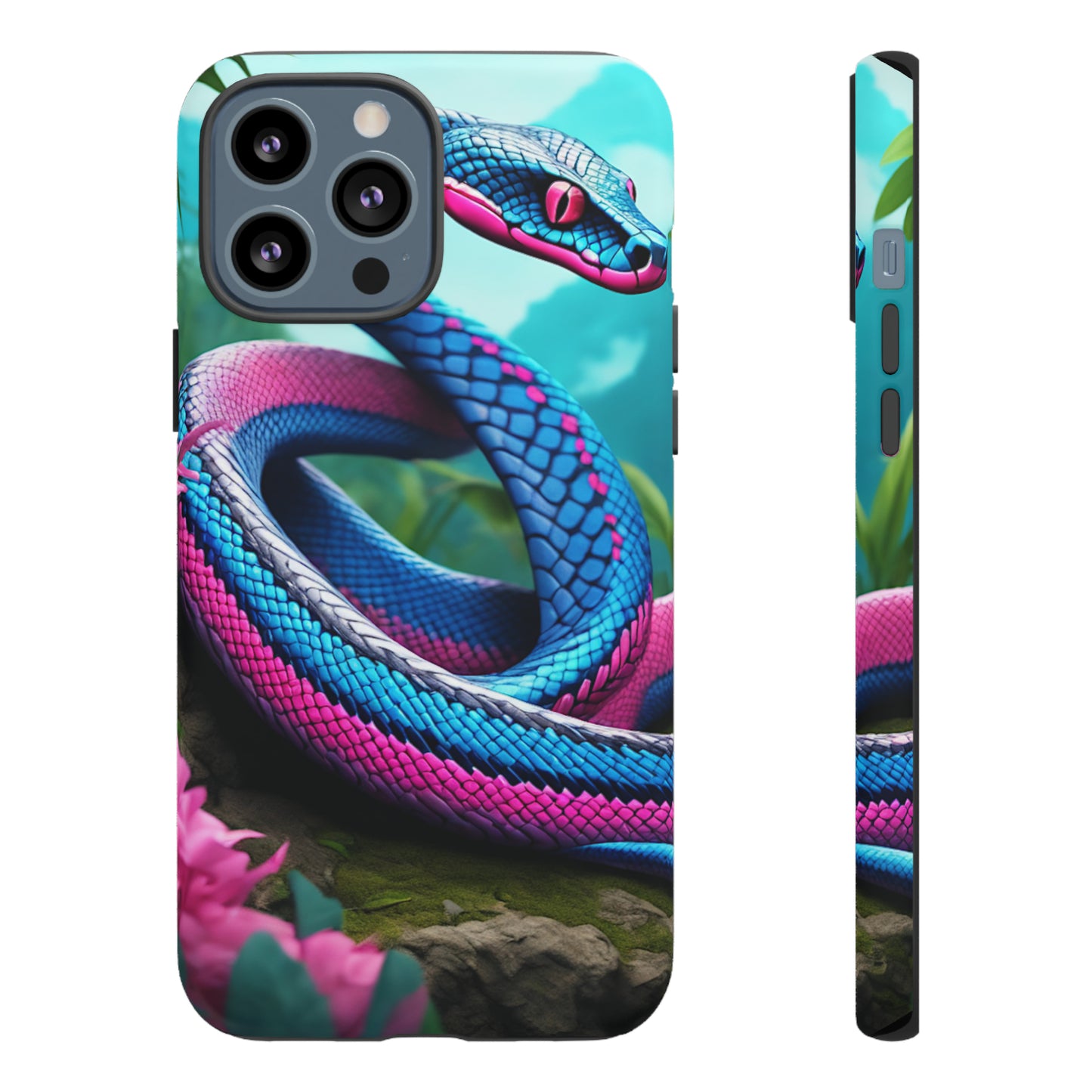 Blue Pink Snake Tough Case