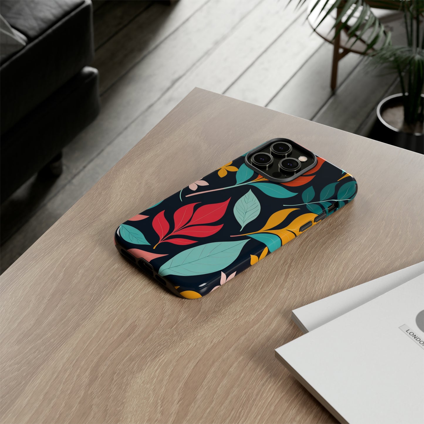 Red Leaf Design Pattern Tough Case