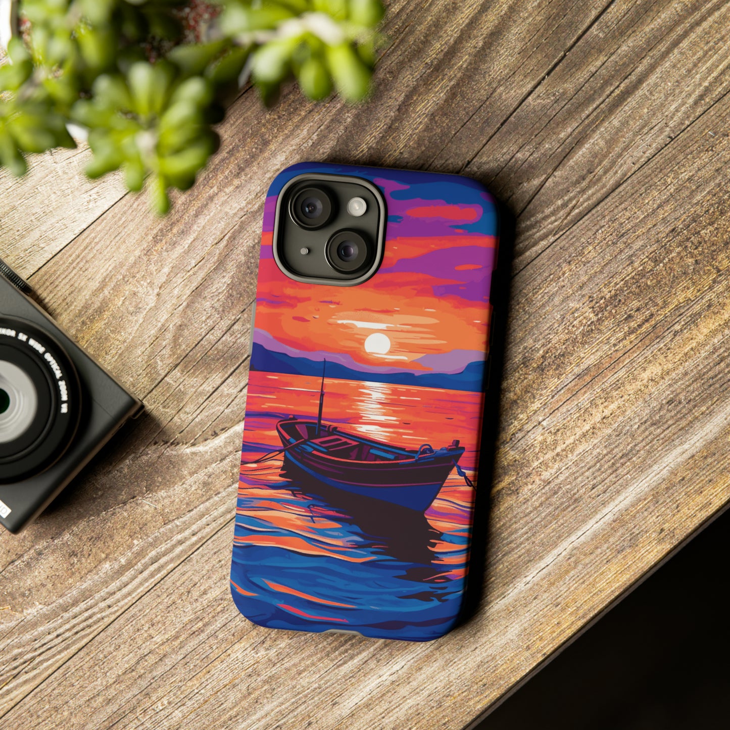 Boat With Sunset Tough Case - Colorwink