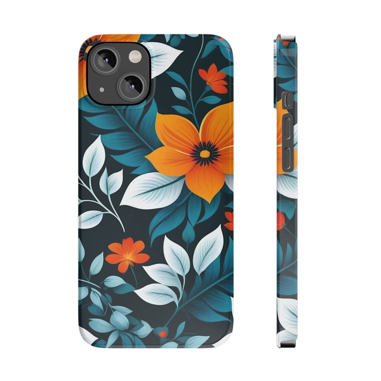 White Flower Slim Phone Case