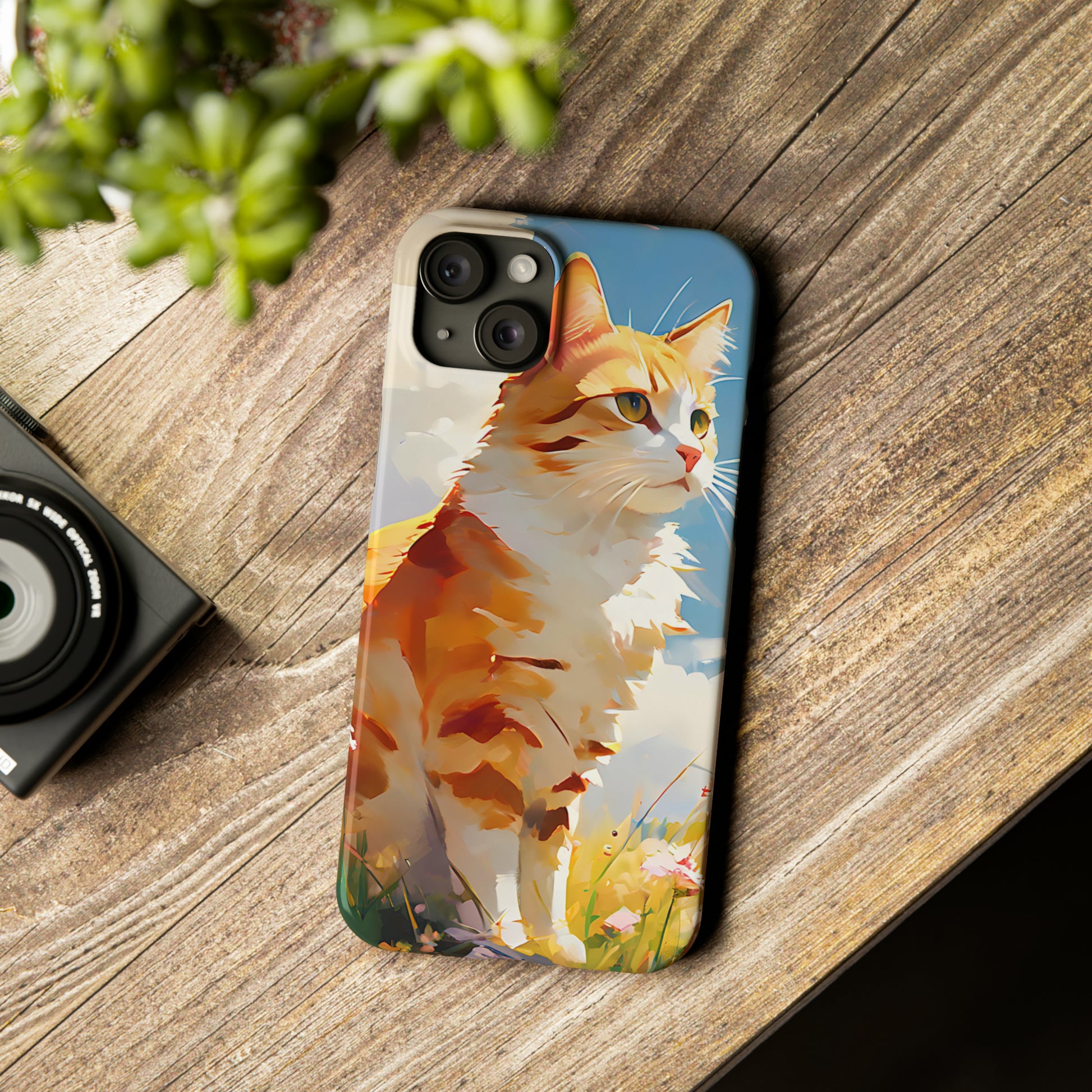 Cat Acrylic Painting Slim Phone Case - Colorwink