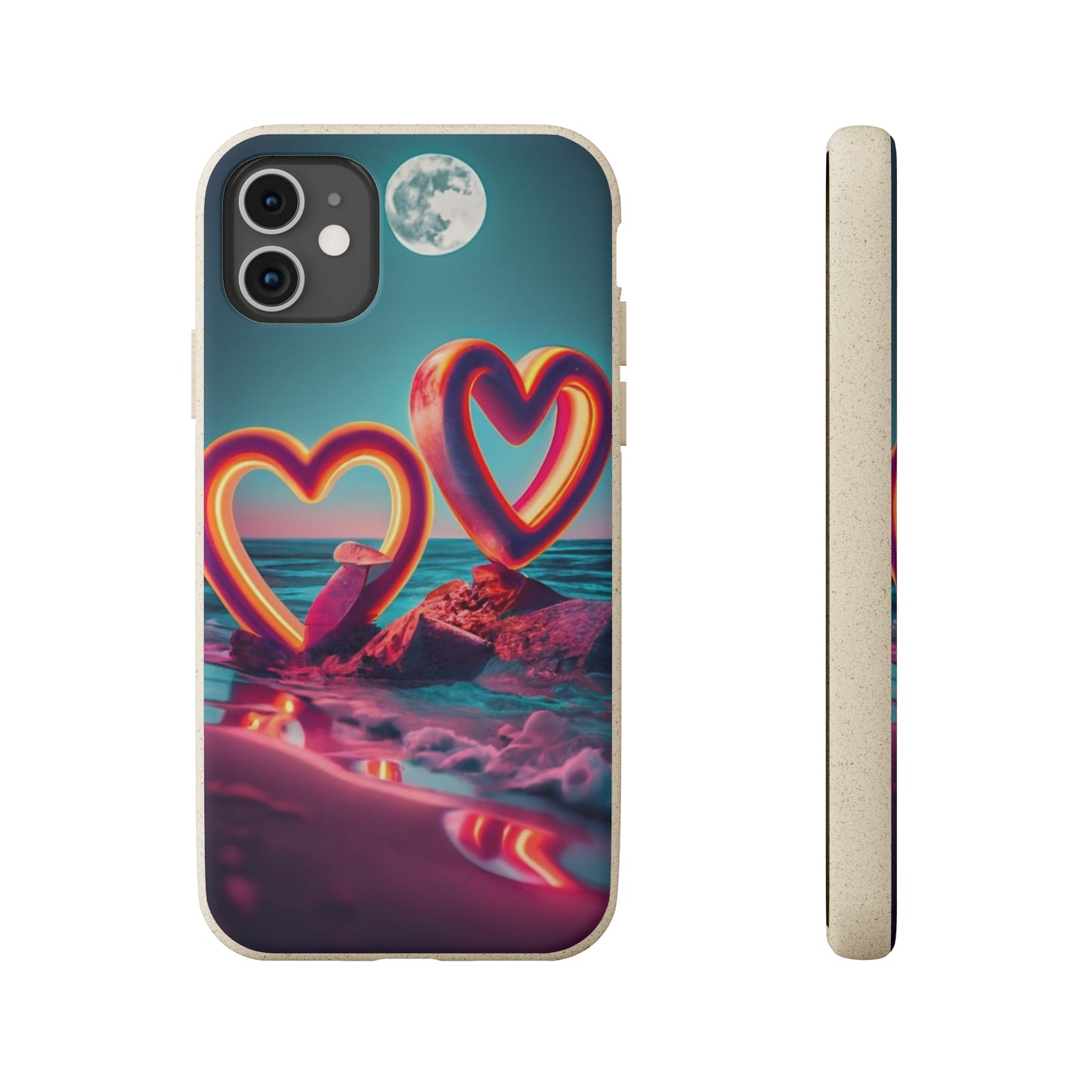 luminous Neon Heart Biodegradable Case