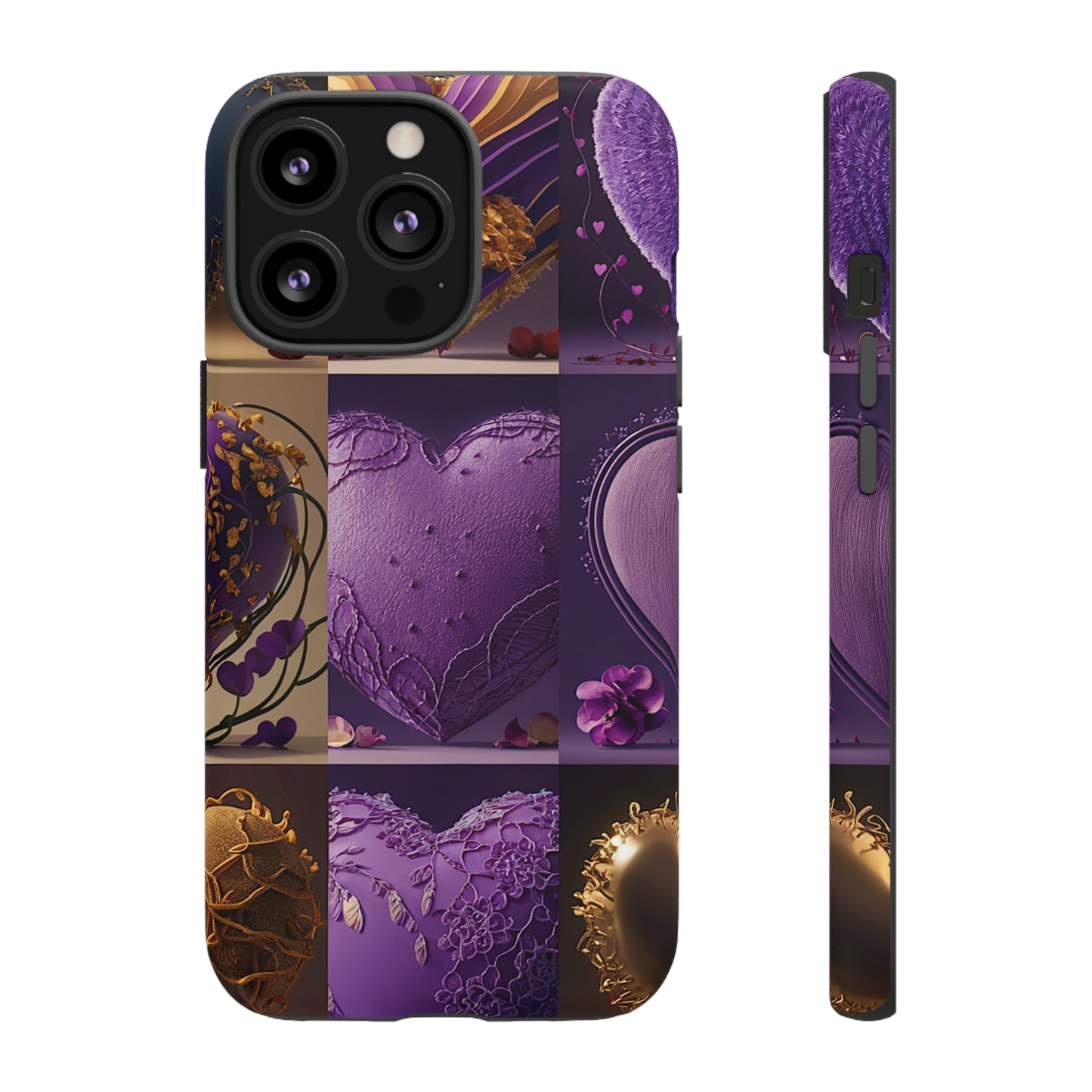 Violet Heart Design Pattern Tough Case