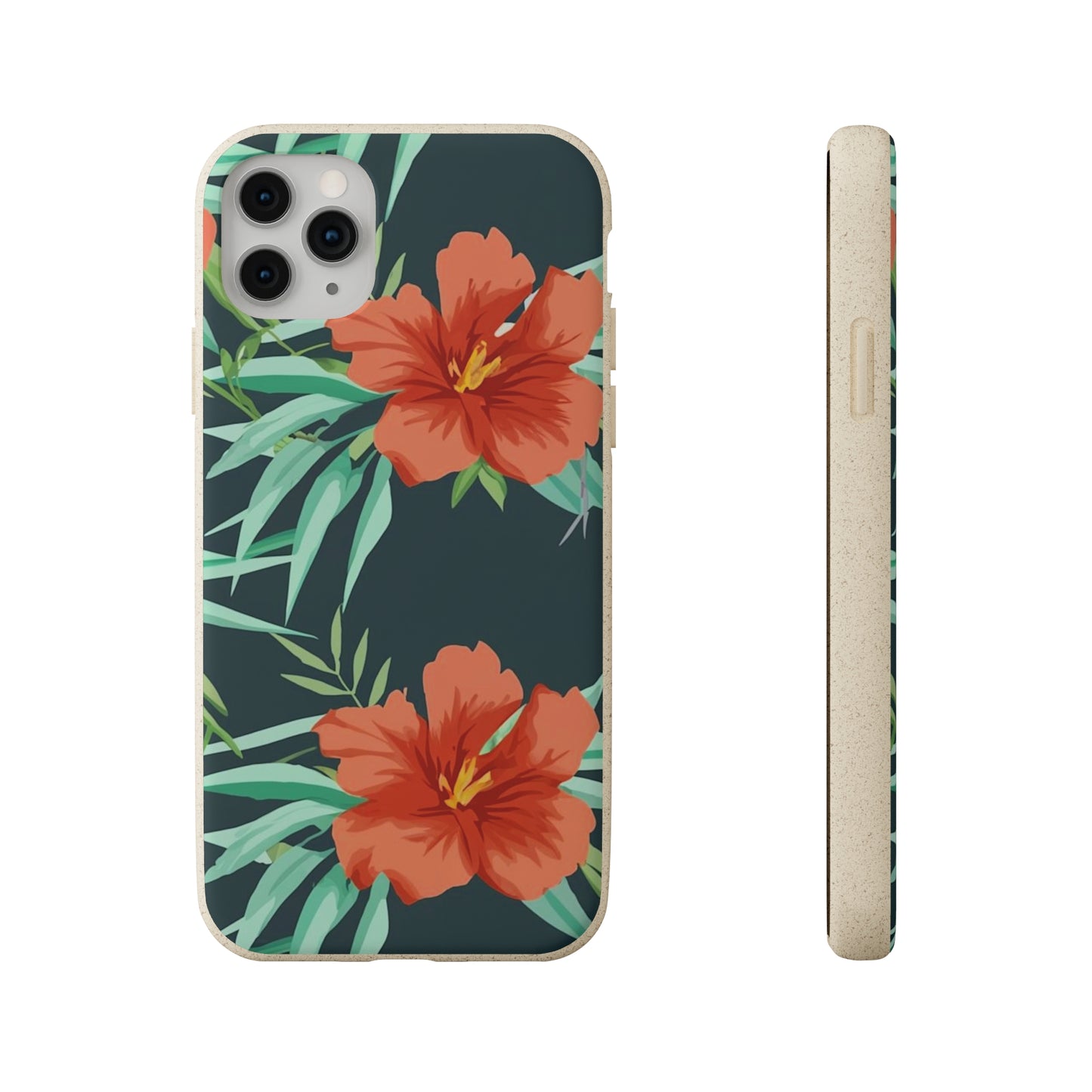 Orange Flowers Biodegradable Case