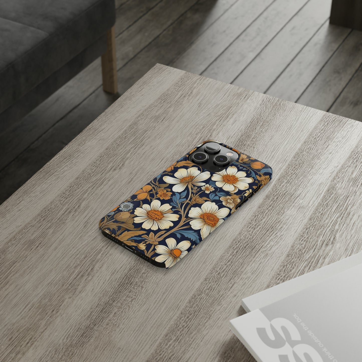 White Floral Slim Case - Colorwink