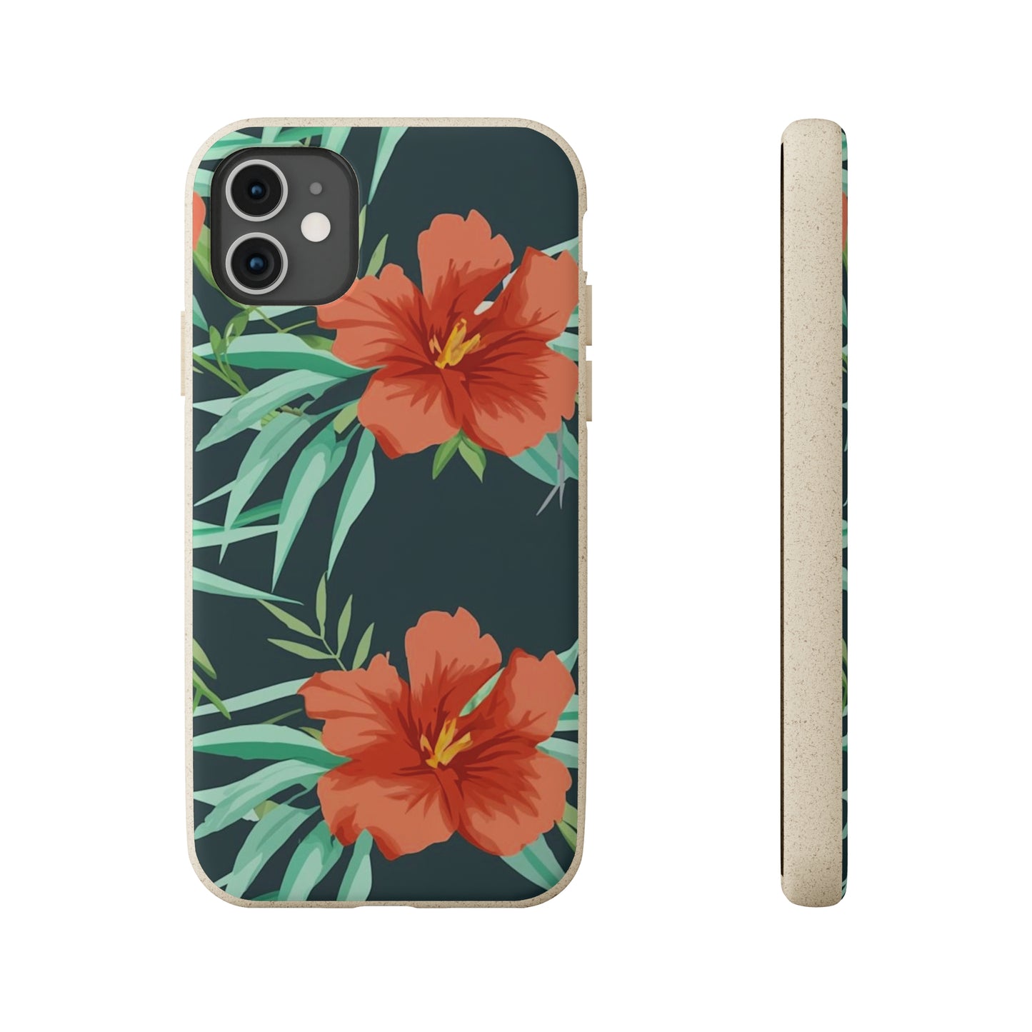 Orange Flowers Biodegradable Case