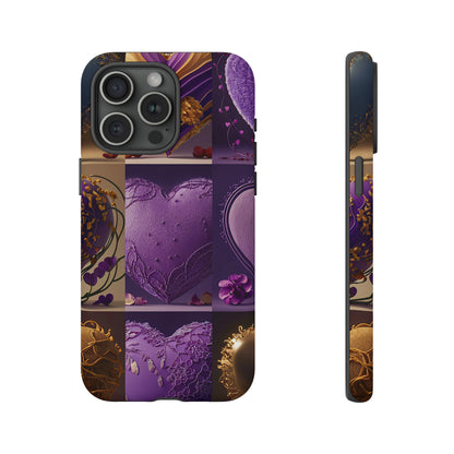 Violet Heart Design Pattern Tough Case