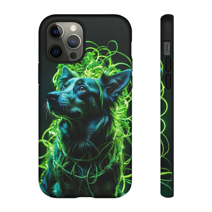 Green Neon Dog Tough Case