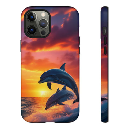 Sunset Dolphin Tough Case