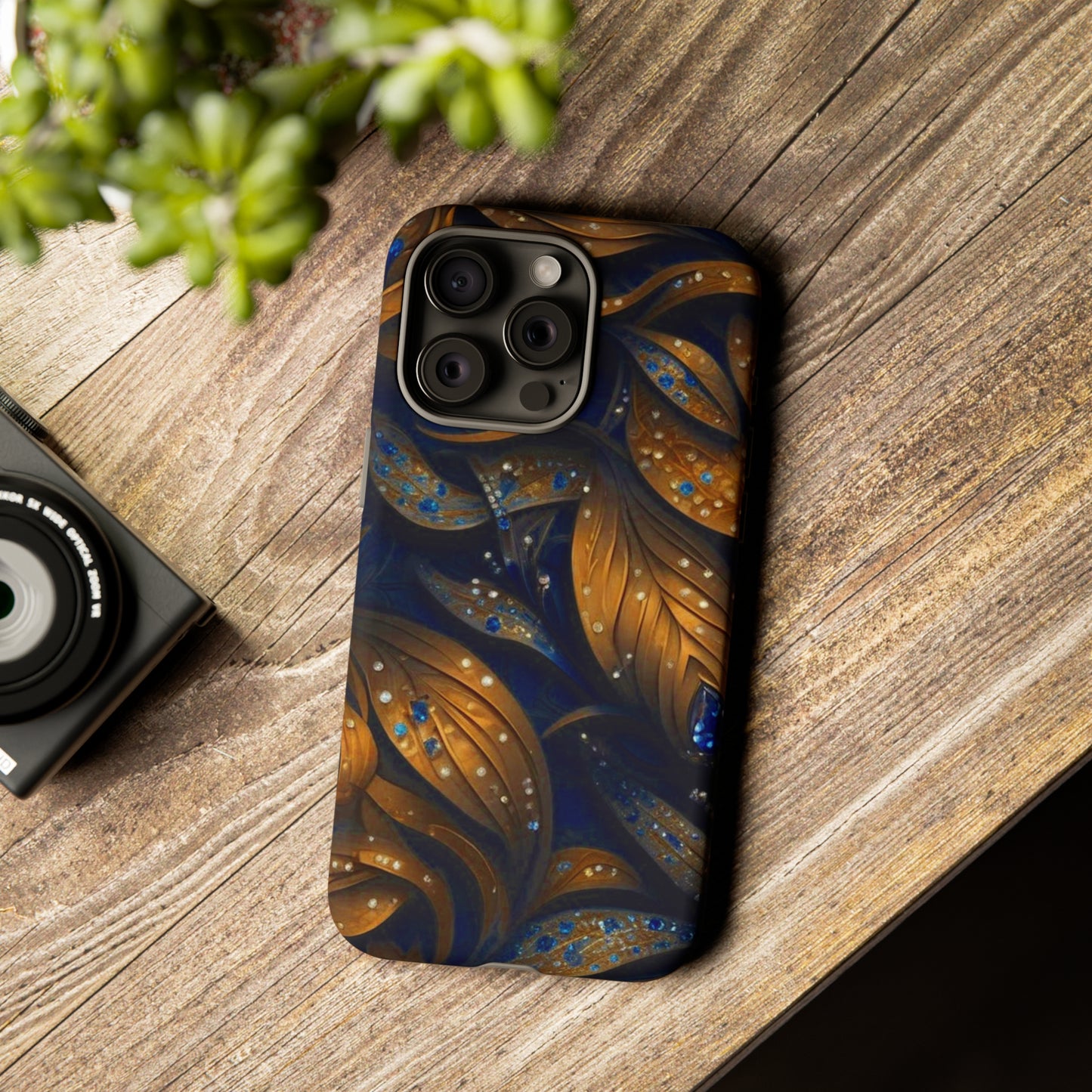 Golden Leaf Pattern Tough Case