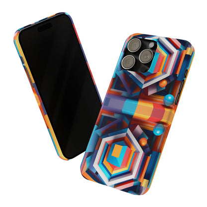 Colored Hexagon Slim Phone Case