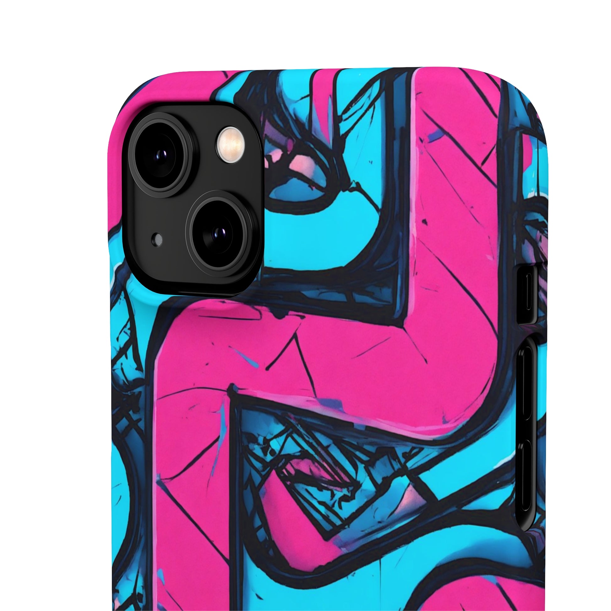 Pink-Blue Graffiti Snap Case - Colorwink