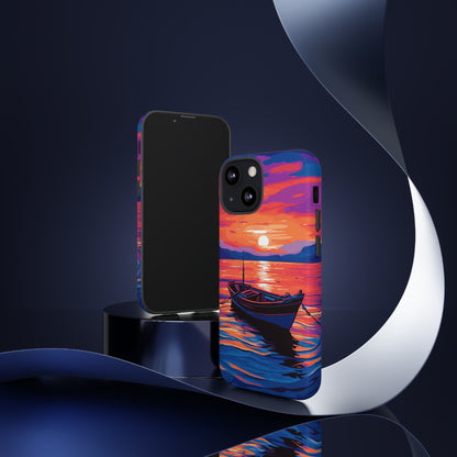 Boat With Sunset Tough Case - Colorwink