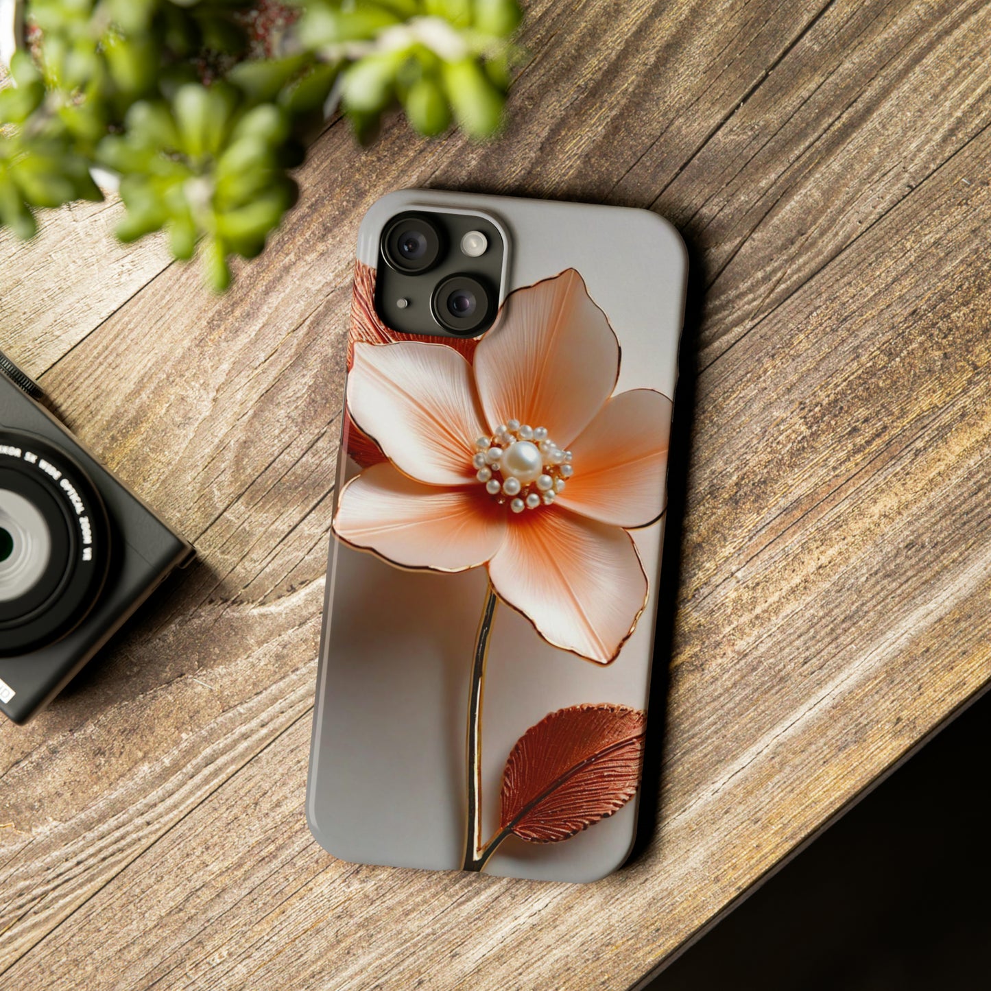 Peach Flower Slim Phone Case - Colorwink