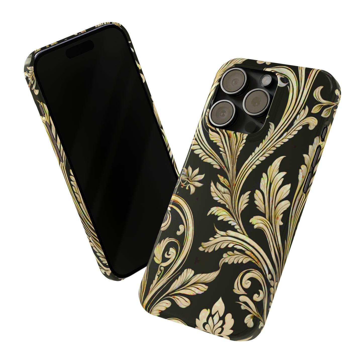 Godlen Flower Pattern Slim Phone Case - Colorwink