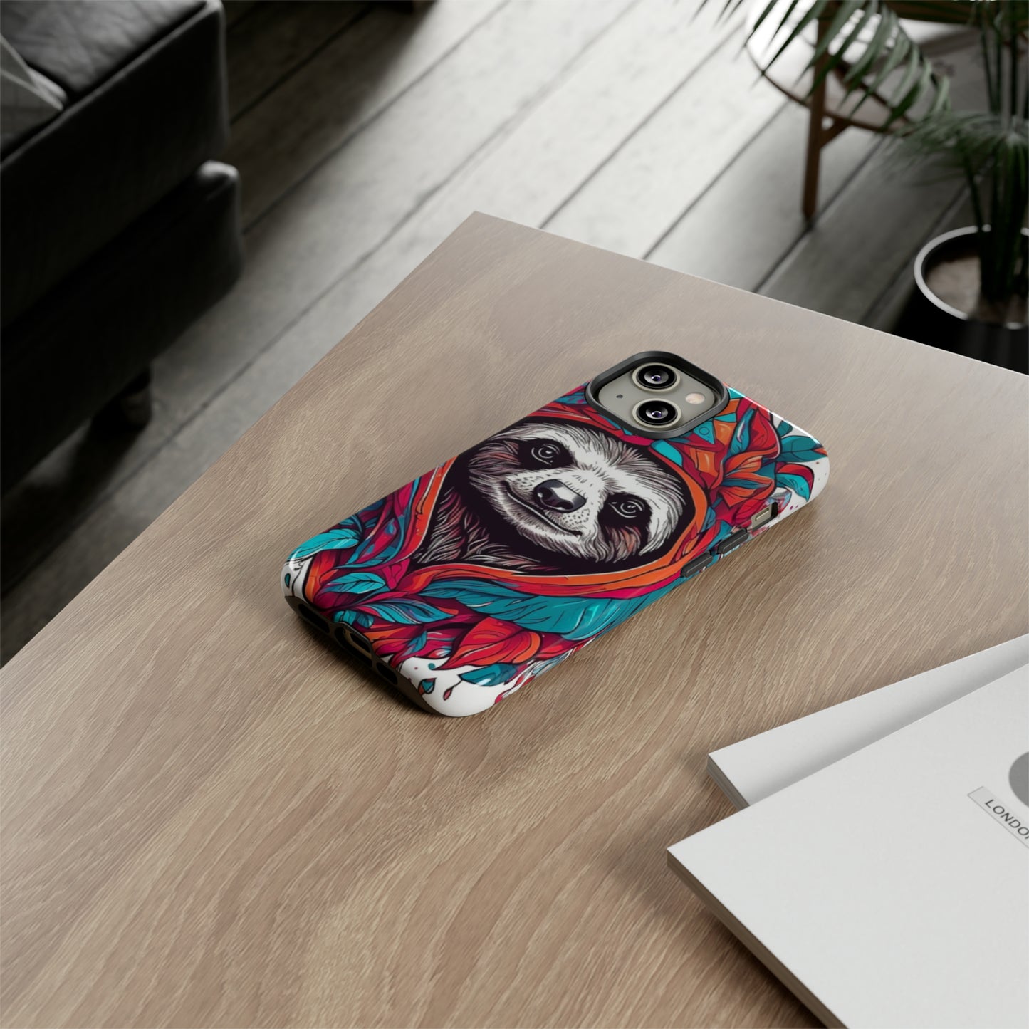 Sloth floral rose print Tough Case