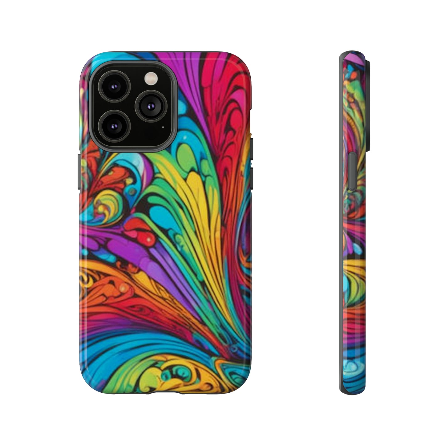 Colourful Spiral Paint Art Pattern Tough Case