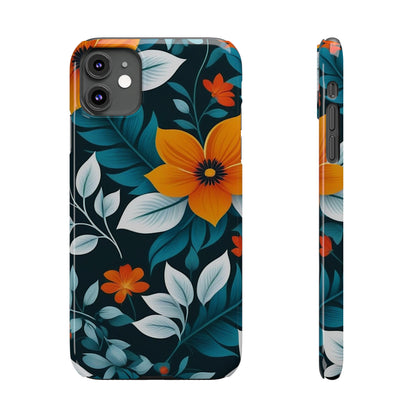 White Flower Slim Phone Case