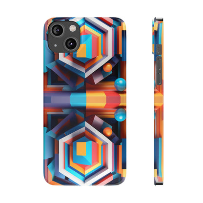 Colored Hexagon Slim Phone Case