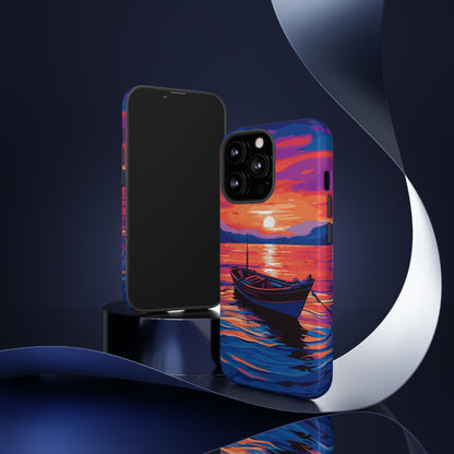 Boat With Sunset Tough Case - Colorwink