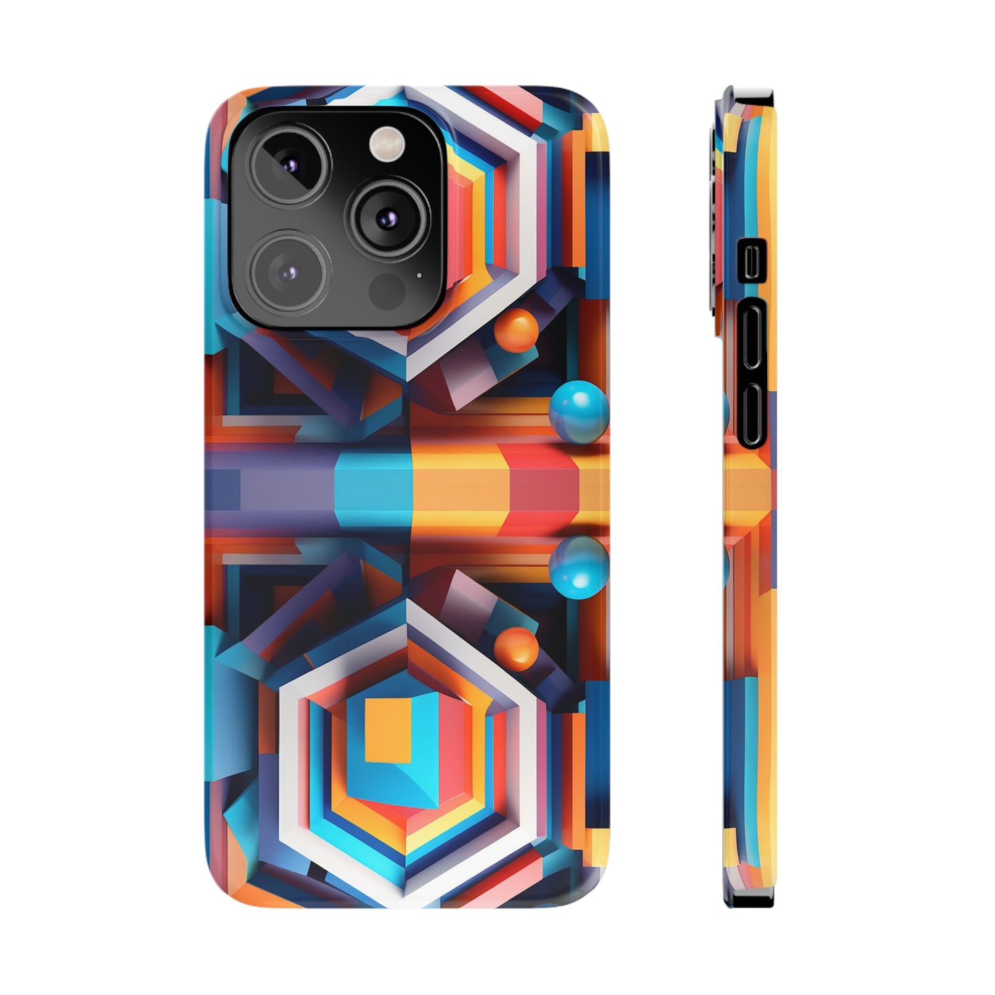 Colored Hexagon Slim Phone Case