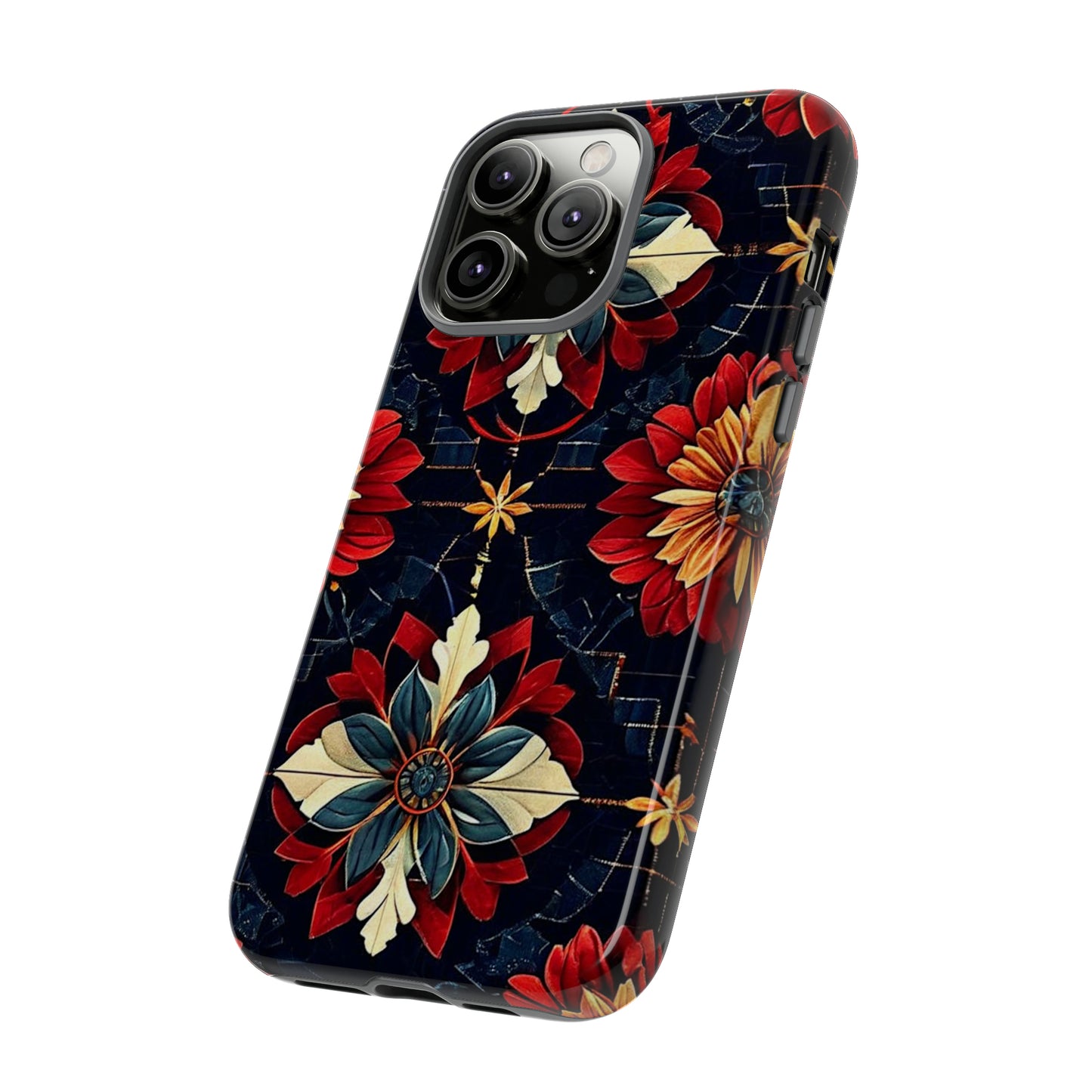 Red  flower Design Pattern Tough Case