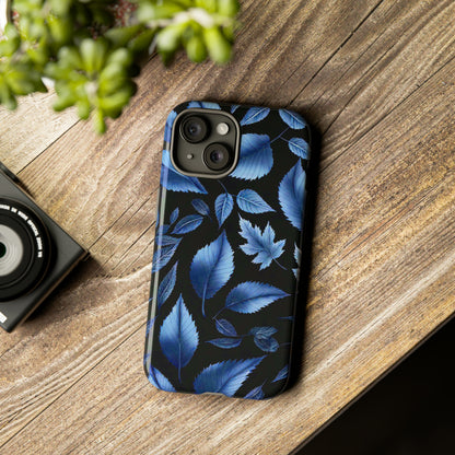 Blue Leaf Art Design Pattern Tough Case