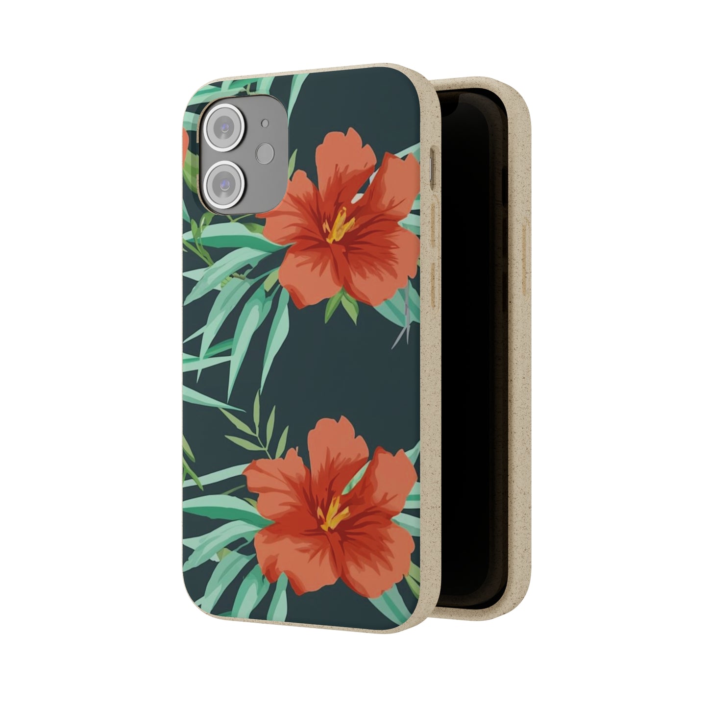 Orange Flowers Biodegradable Case