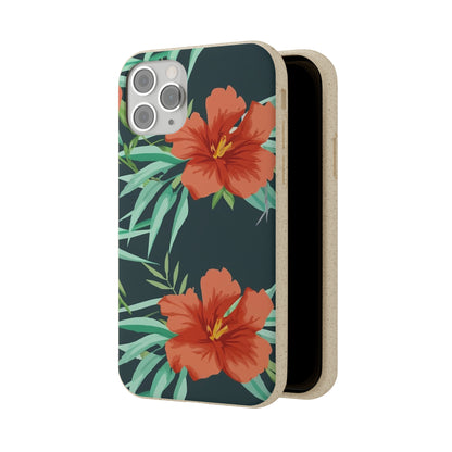 Orange Flowers Biodegradable Case