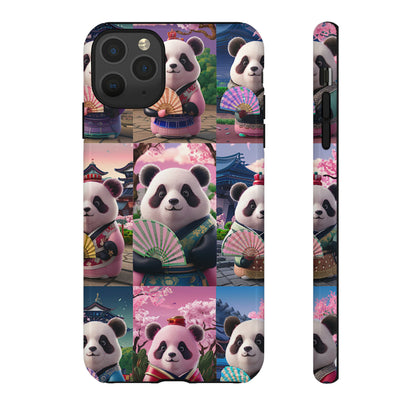 Cute Panda Grid Art Pattern Tough Case