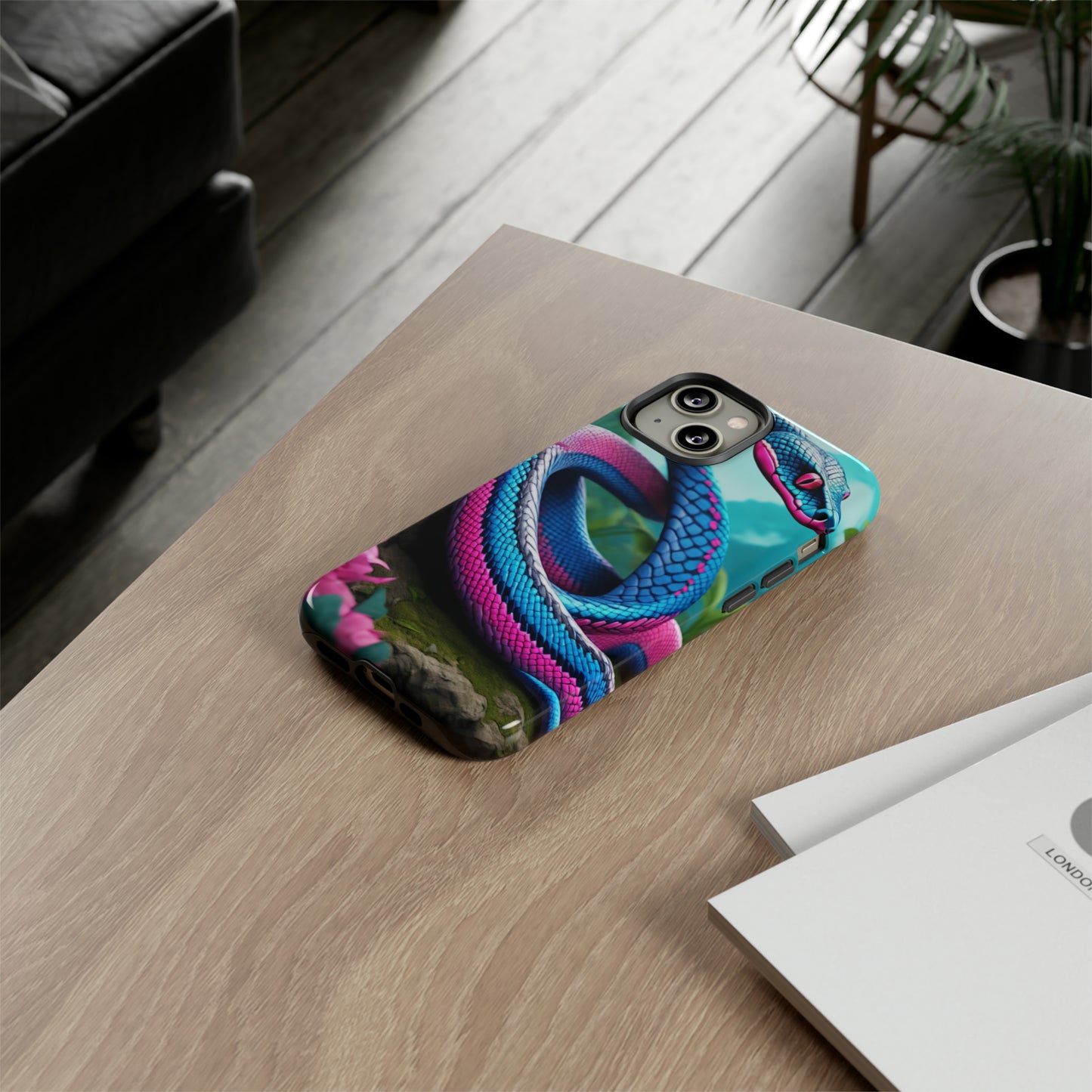 Blue Pink Snake Tough Case