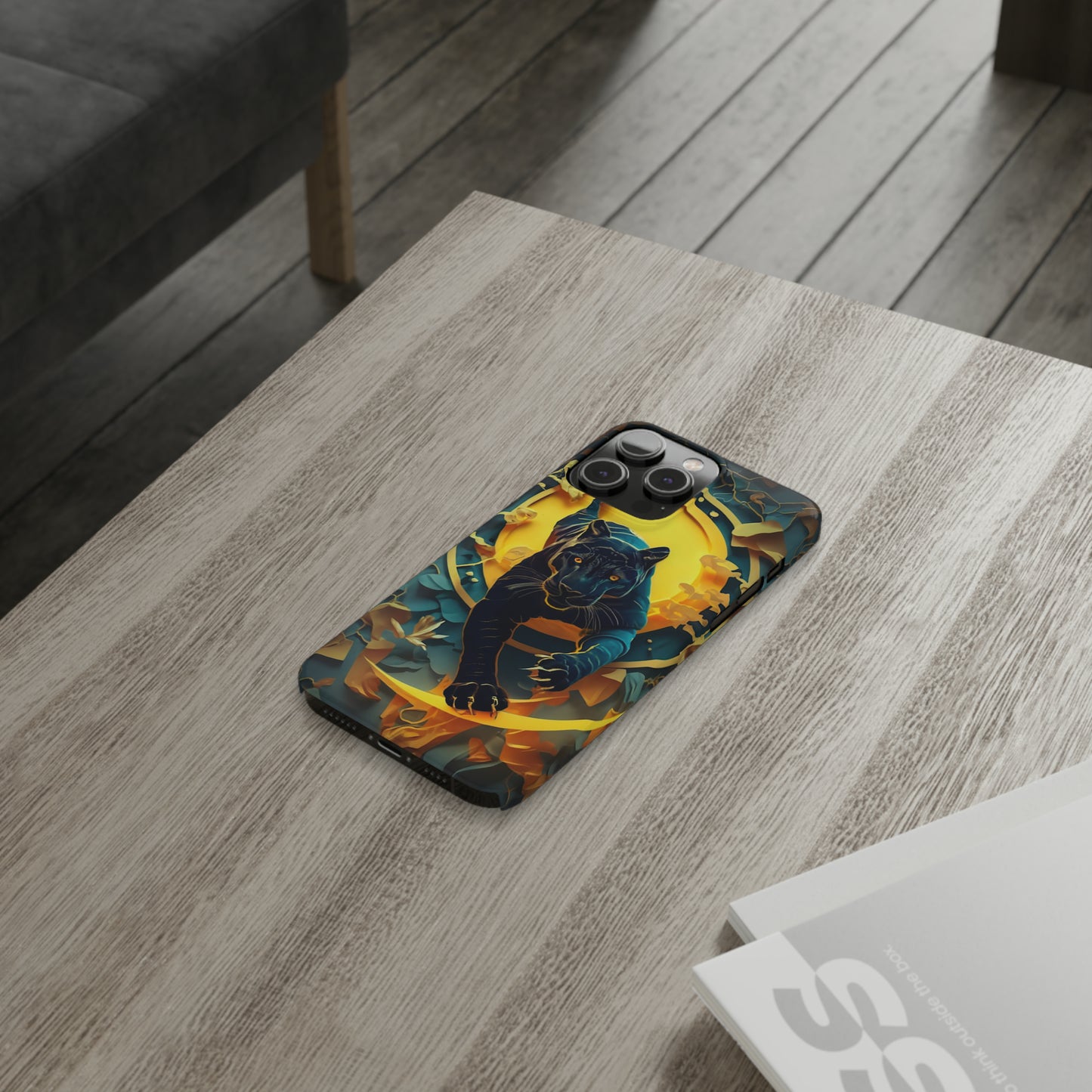 Onyx Black Jaguar Slim Phone Case - Colorwink