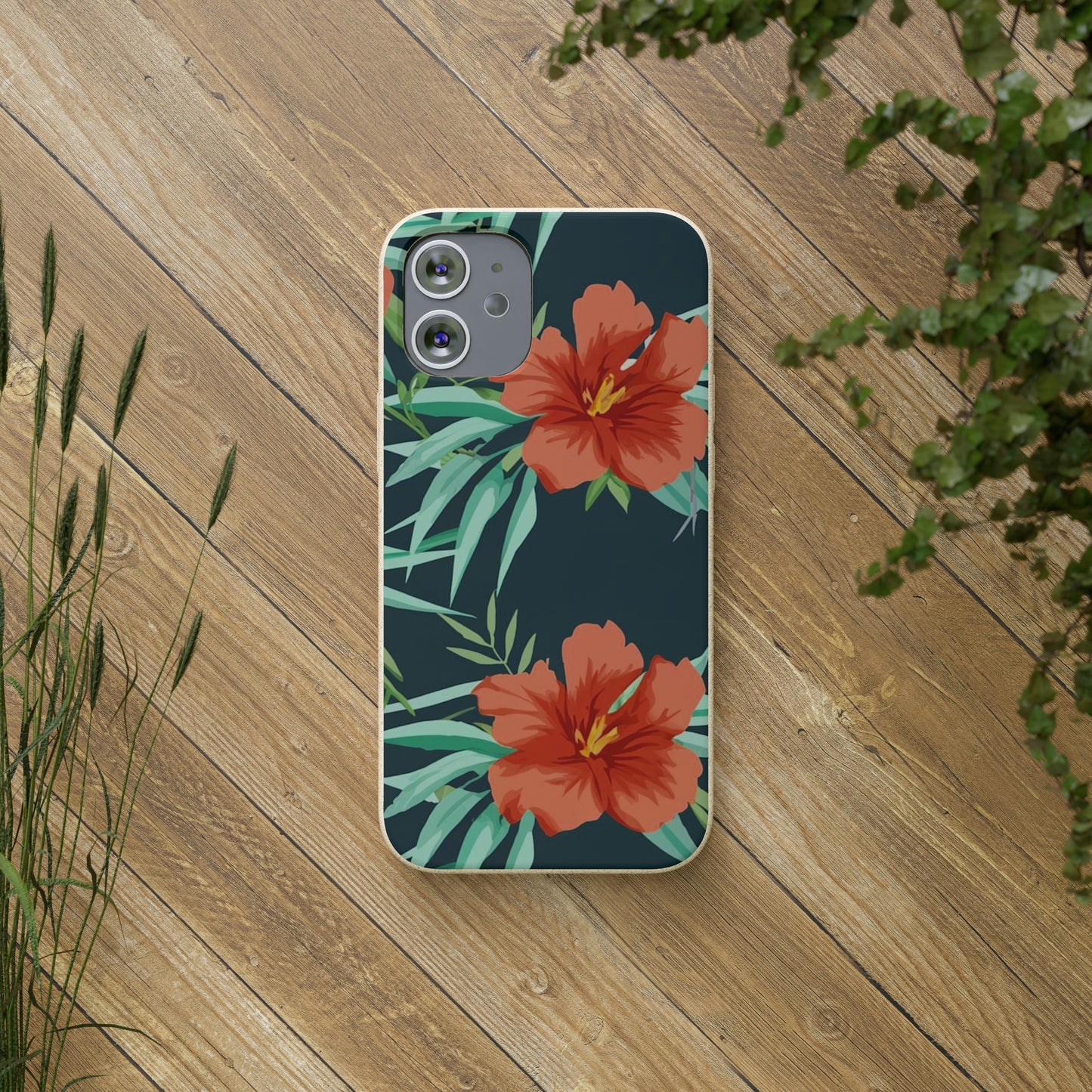 Orange Flowers Biodegradable Case