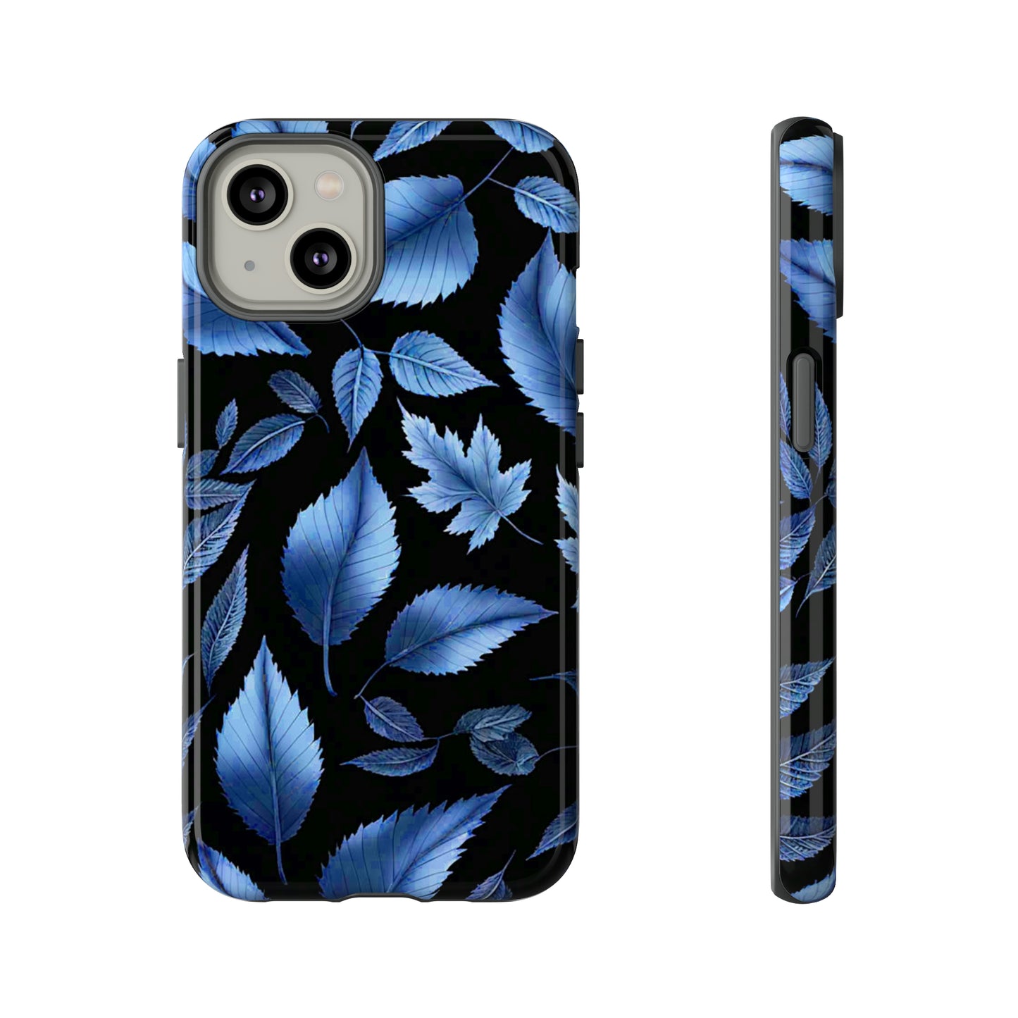 Blue Leaf Art Design Pattern Tough Case