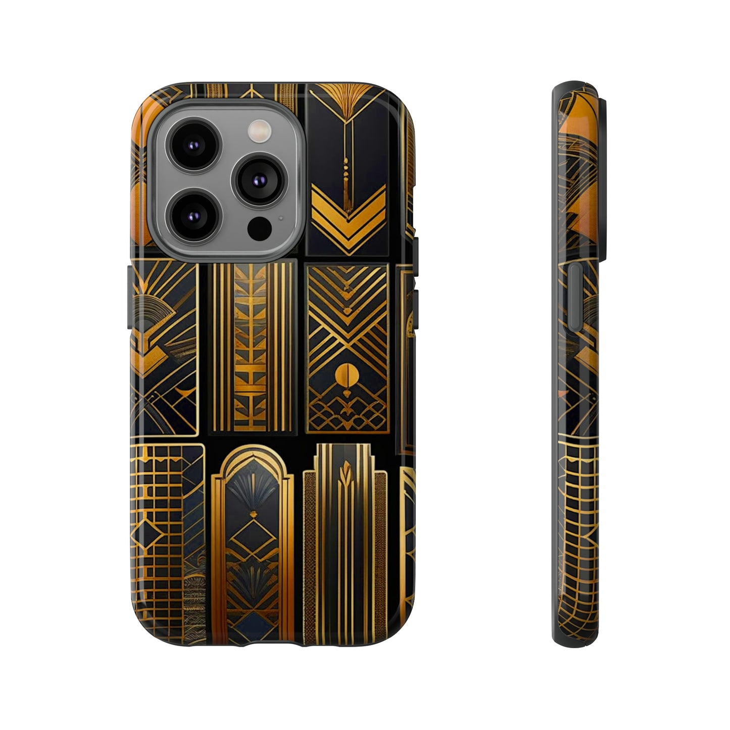 Golden Grid Art Design Pattern Tough Case