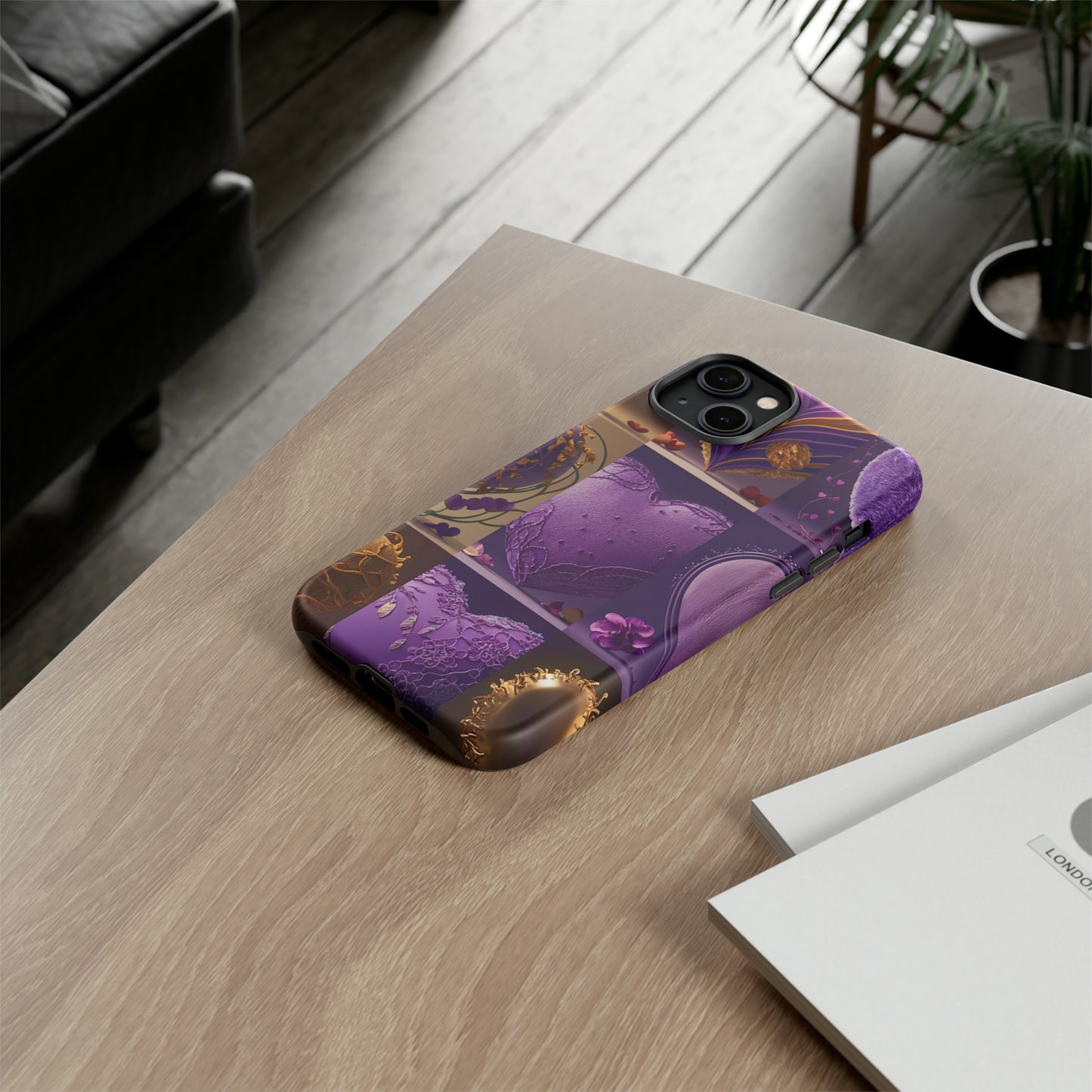 Violet Heart Design Pattern Tough Case