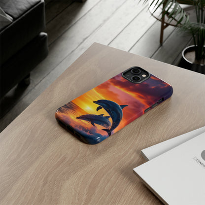 Sunset Dolphin Tough Case